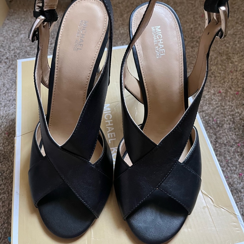 Michael Kors Black Strappy Heels